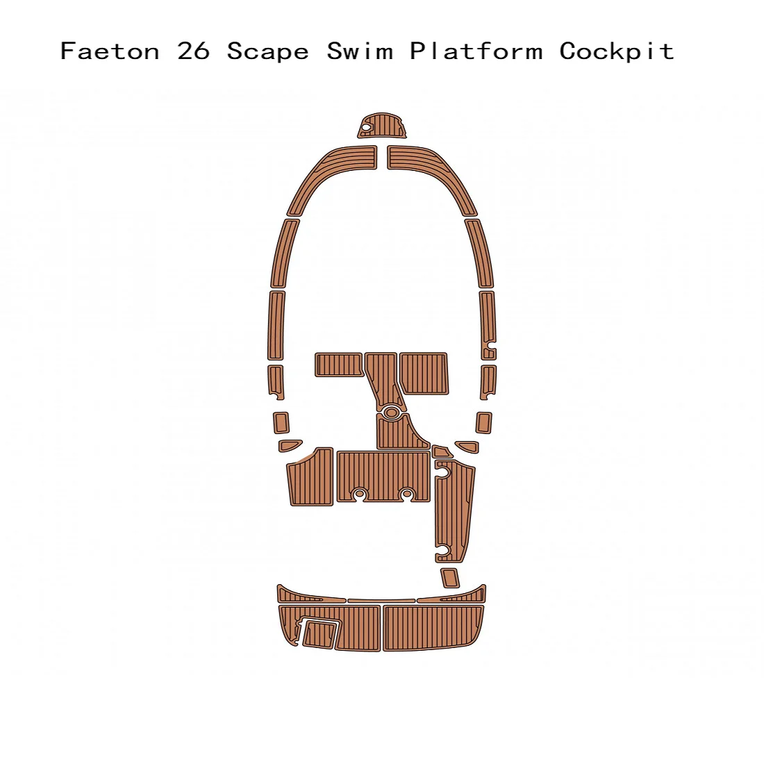 Swim Platform Cockpit Boat EVA Faux Teak Deck Floor Pad For Faeton 26 Scape