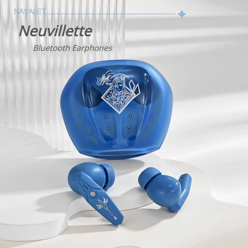 Genshin Impact Neuvillette Bluetooth 5.3 Wireless Earphones HiFi Sound Quality in-ear Noise Reduction Earbuds Long Endurance