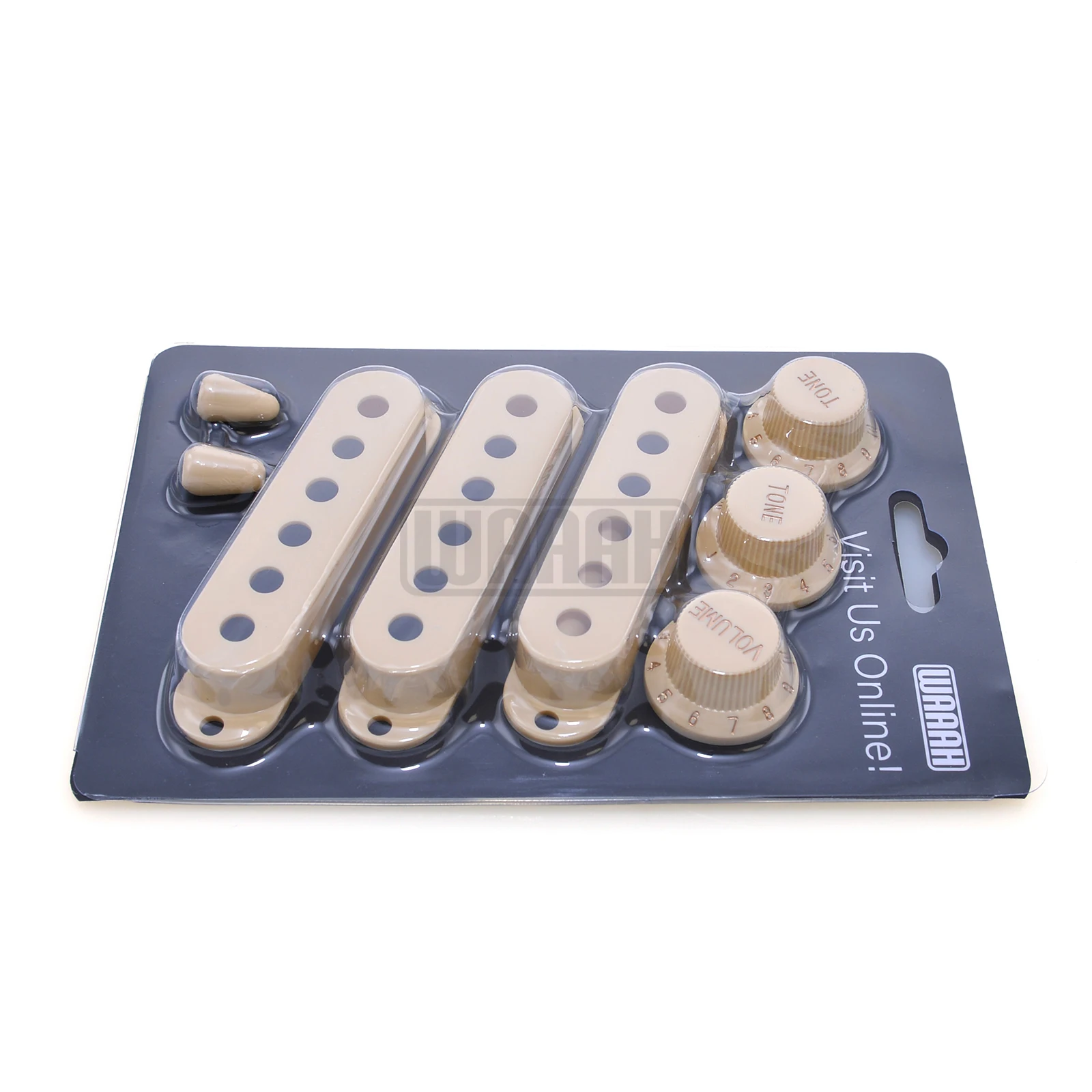 WAAAH Single-Coil-ST-Gitarren-Tonabnehmerabdeckung mit 2-Ton- und 1-Volumen-Drehreglern und Schalterkopf-Teilesatz Gitarrenteile – Detail 10