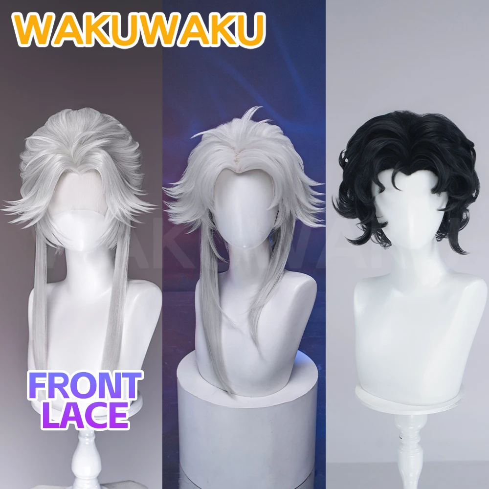 EN STOCK Peluca de Cosplay Pierrot Harlequin, Peluca de Cabello Corto Blanco para Hombre, Peluca de Cosplay Pierrot para Halloween, Gorro de Peluca Gratis