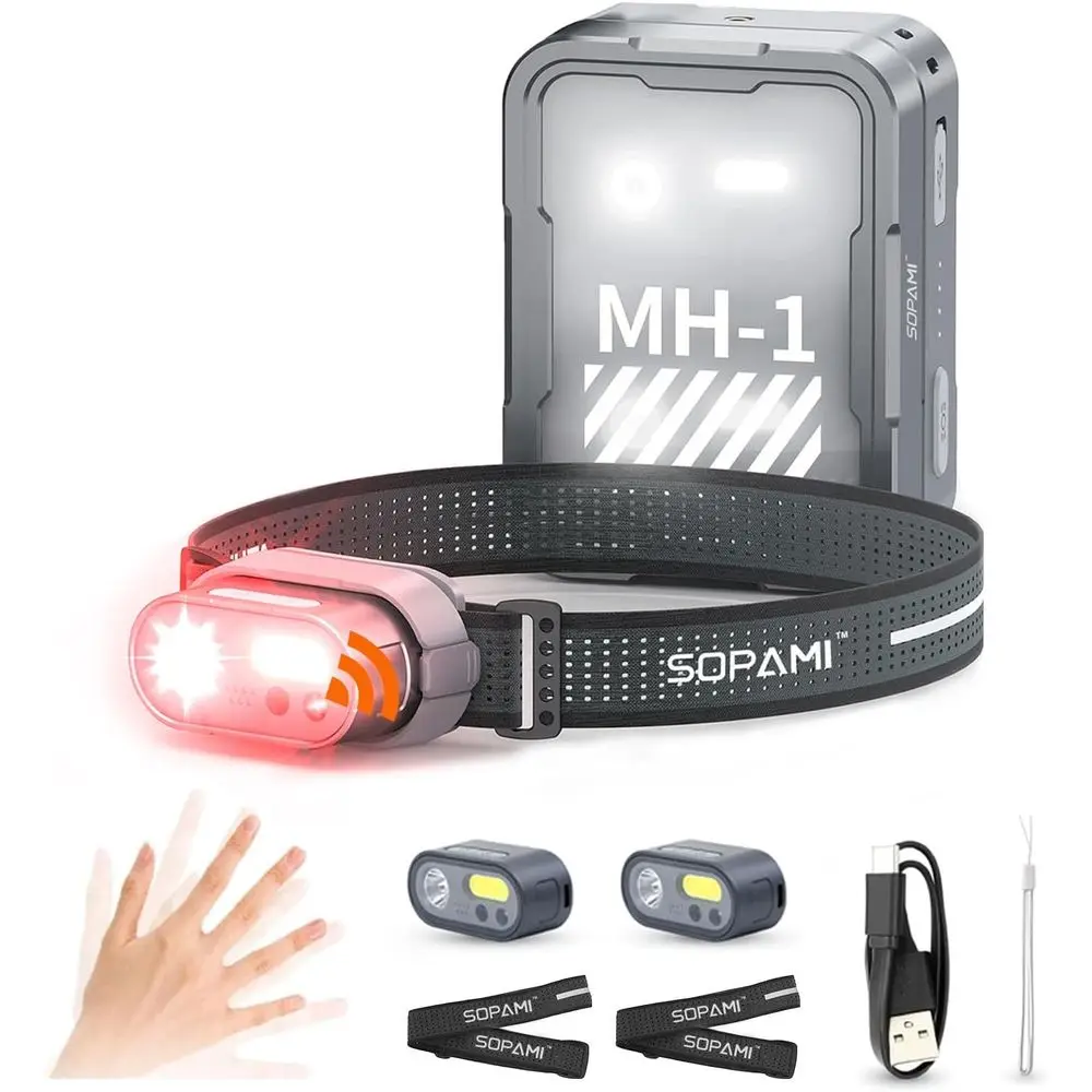 

Rechargeable Lamp, 2 Pack with Charging Case & Lantern, 3000 Lumens Super Bright, Motion Sensor Control, 8 Modes Waterproof Ligh