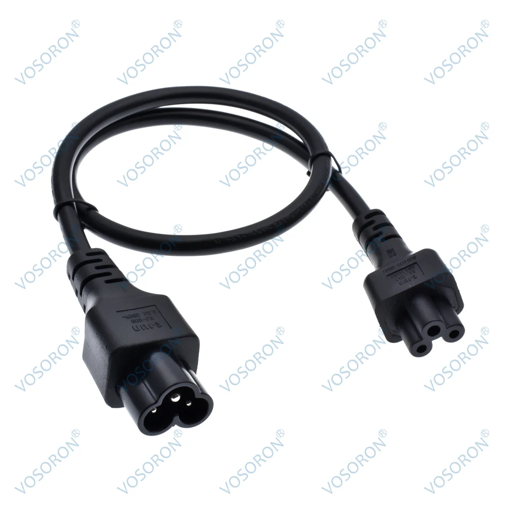 IEC 3Pin Male to Female Extension Cable ,IEC320 C5 Female to C6 Male Extension Cable,0.6m 1 PCS