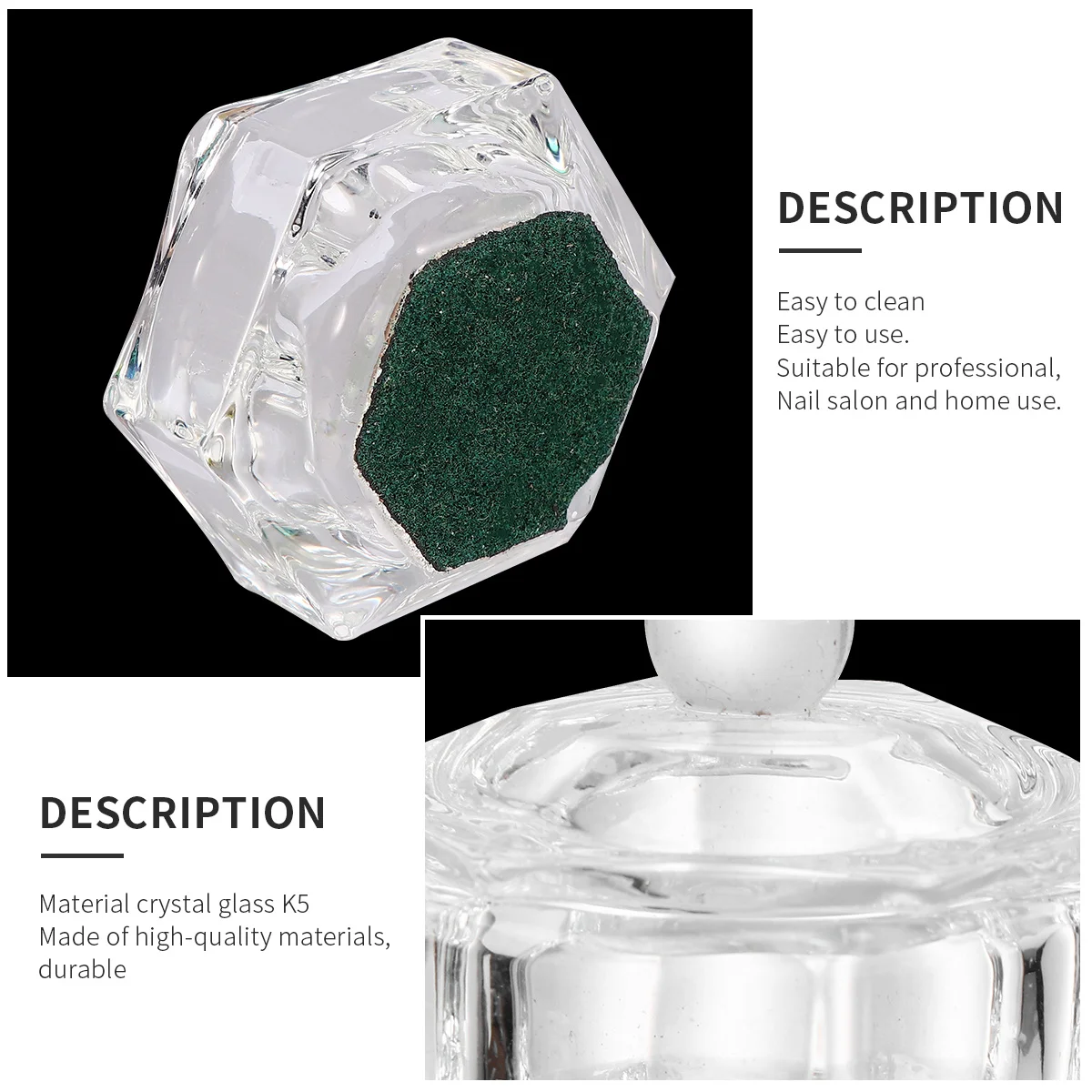 Tazas de cristal para decoración de uñas, Mini recipientes de vidrio para uñas, herramienta de mezcla de polvo líquido acrílico para salón de casa, taza de líquido para manicura, 3 uds.