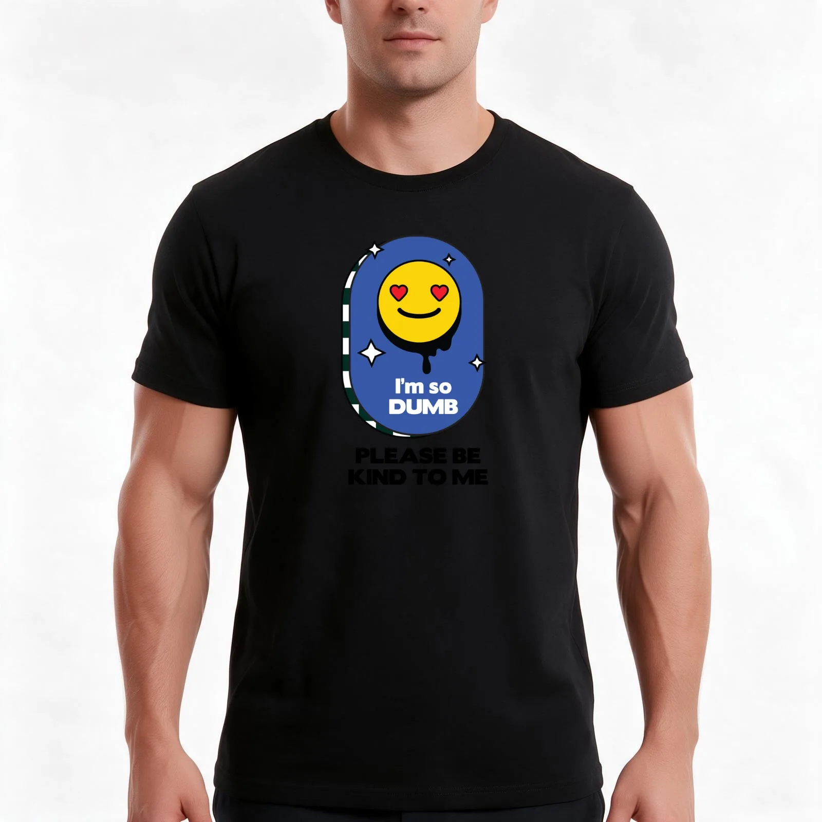 I'm so dumb please be kind to me T-Shirt, Summer Casual Cotton Tee, Oversized Streetwear Tops, Vintage Graphic Print