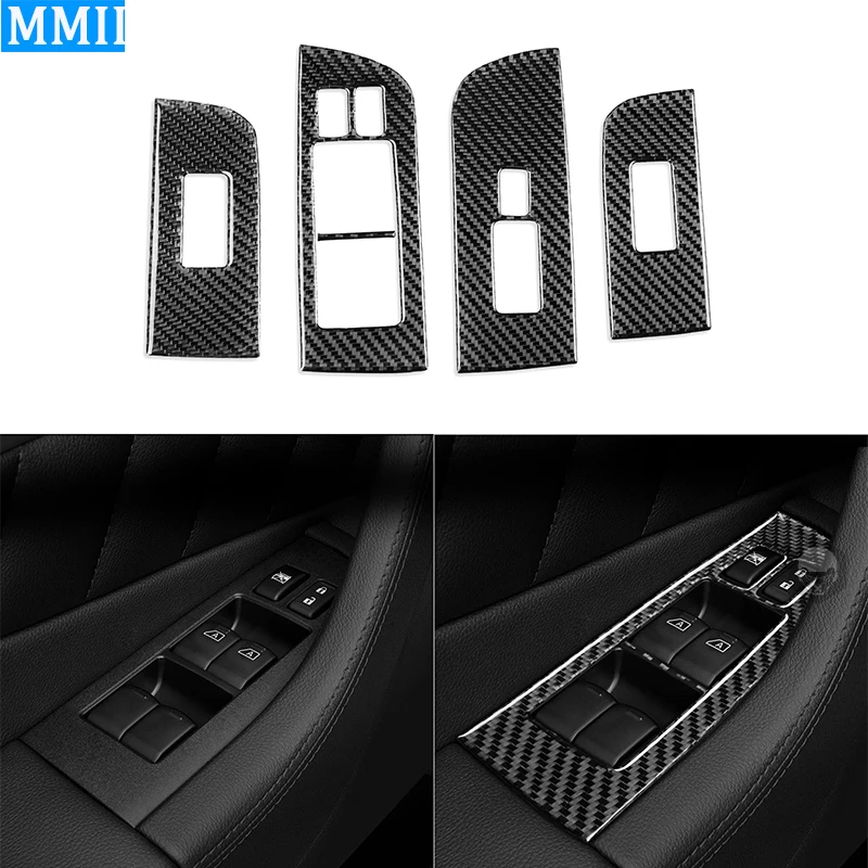 

For Infiniti FX 2009-2013 Real Carbon Fiber Door Window Glass Lift Panel Frame Cover Trim Car Interior Decoration Sticker