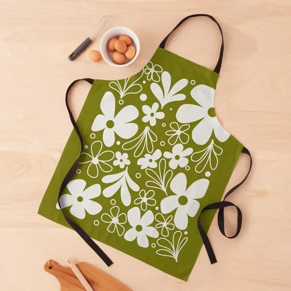 

Crazy Daisy Vintage Pyrex Inspired Floral Illustration Apron Korean men Apron