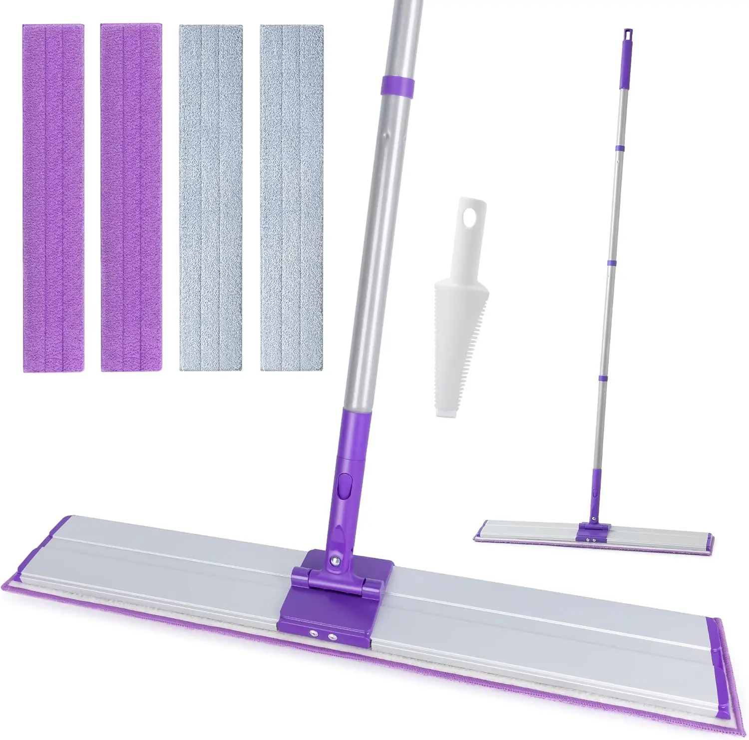 

24" Microfiber Mop for Floor Cleaning, Dry and Wet Floor Mop for Hardwood, Laminate, Tile, , with 4 Washable Reusable Micro
