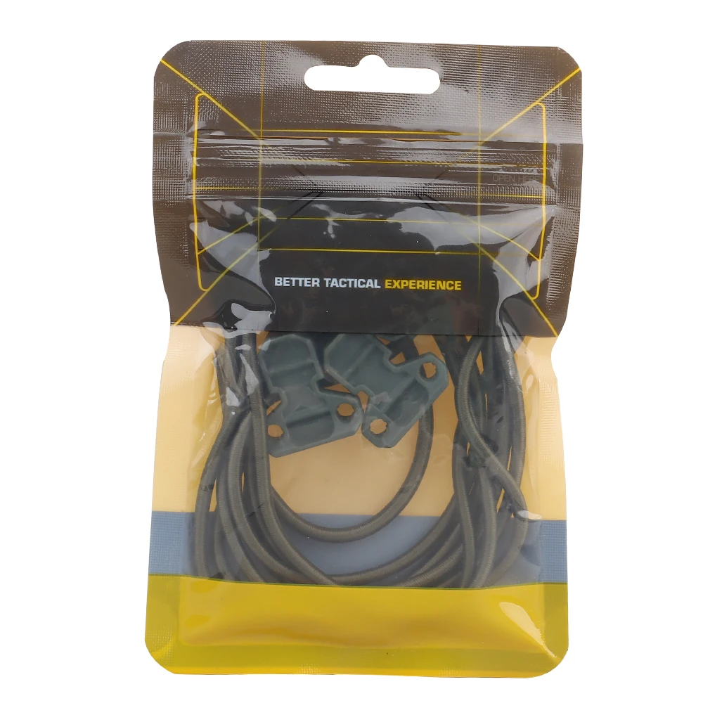 Tactical Magazine Pouch Shock Elastic Cords with Retainer Pull Tab for Airsoft Vest 5.56 AR15 Mag Bag Open Top Leather Rope
