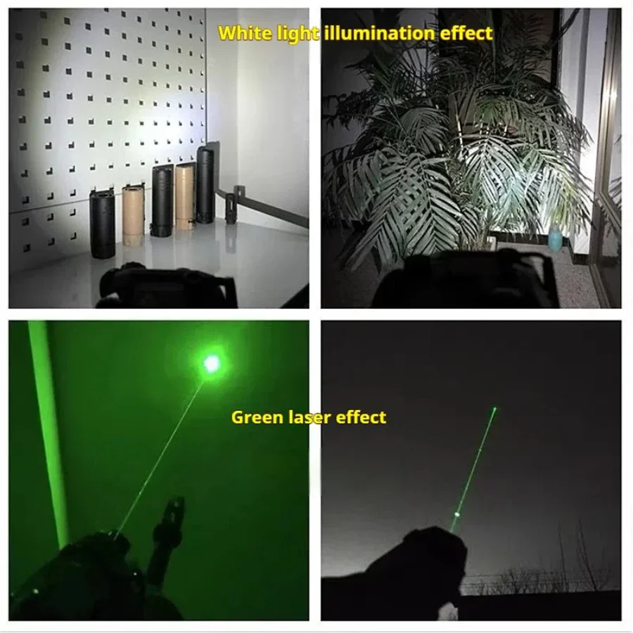 PEQ15 Tactical Infrared & Green Laser Indicator - 2.5 Interface Mouse Tail Control LED Flashlight with Fast-Slow Strobe Mode