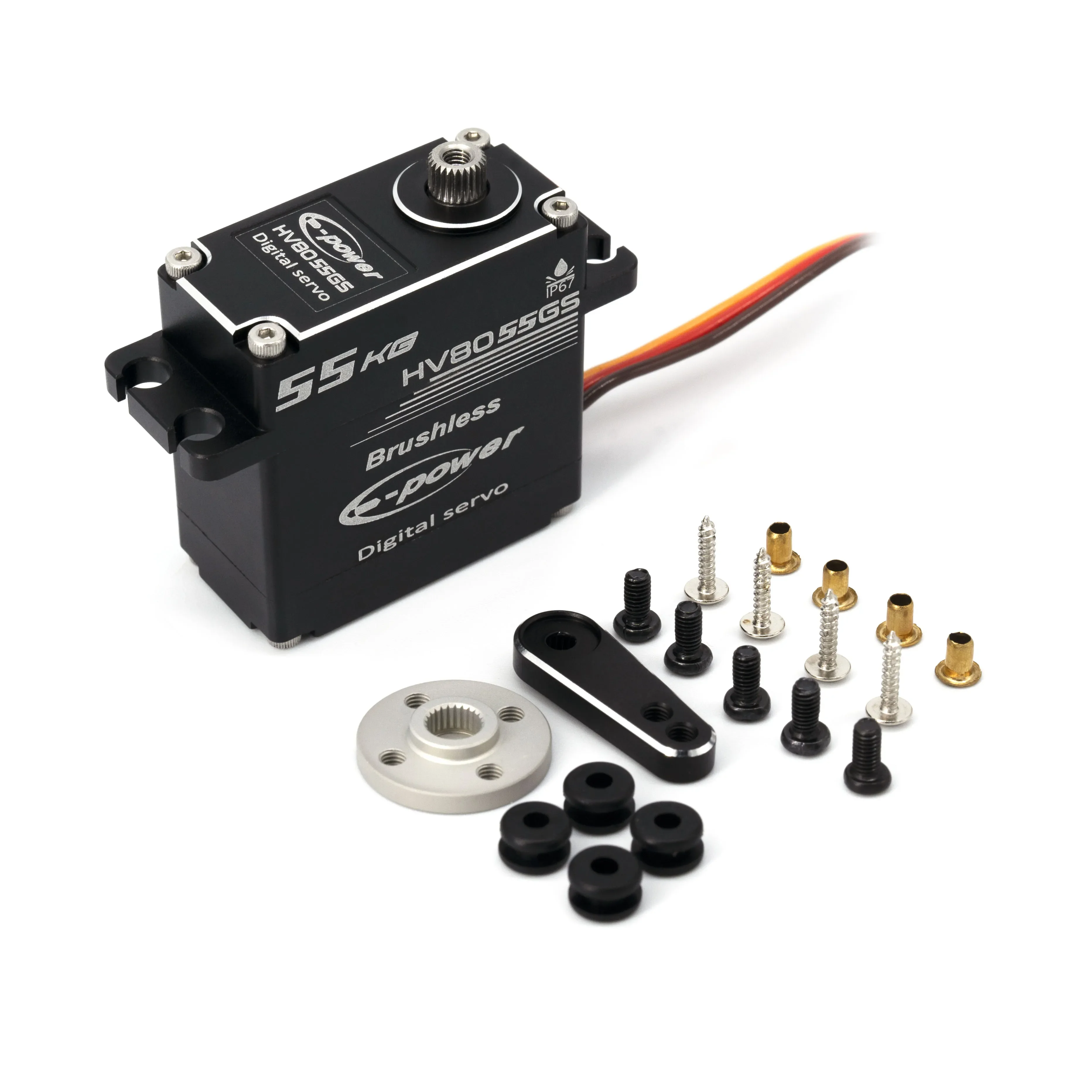 SmCpE-Power HV8055GS High Precision Large Torque 55KG Brushless Digital Servo For 1/8 1/10 RC