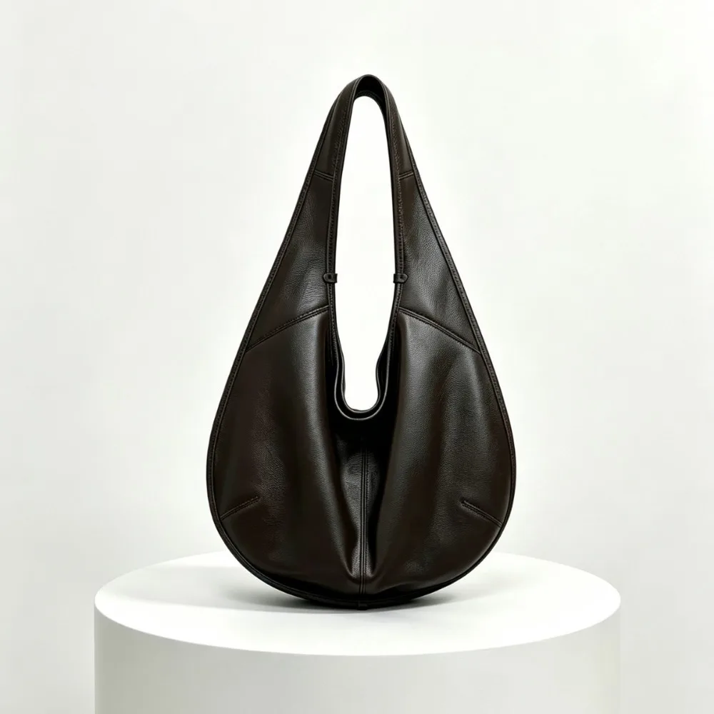 Niche Design First Layer Cowhide Commuter Shoulder Bag Underarm Bag Premium Tote Features Texture and Fashionable Capacity