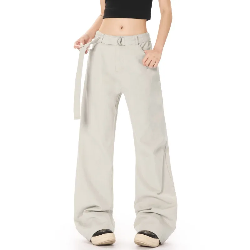 

OR FL American High Street Self-cultivation Begins 100 Cotton Women Cargo Trousers Trendy Brand Baggy Vibe Y2k Wide Leg Pants
