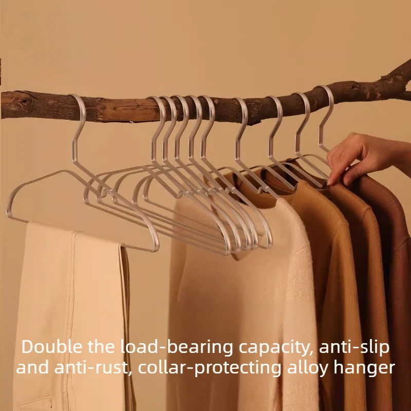 

Aluminum Alloy Wardrobe Clothes Hangers Commercial Garment Rack Non-Slip Shoulder Protection Coat Rack Simple Clothing Storage