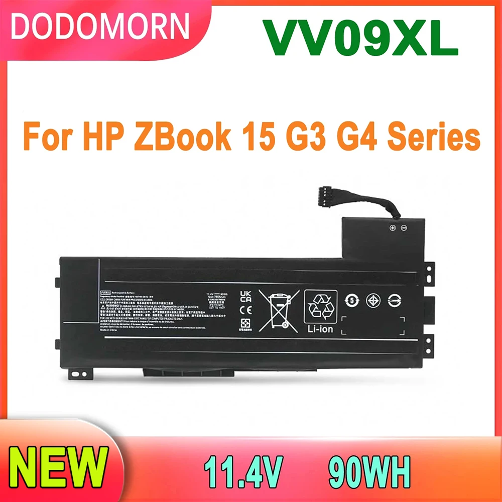 DODOMORN VV09XL Laptop Battery For HP ZBook 15 G3 G4 Series HSTNN-DB7D HSTNN-C87C 808398-2B1 808452-001 808398-2C1 90Wh 11.4V