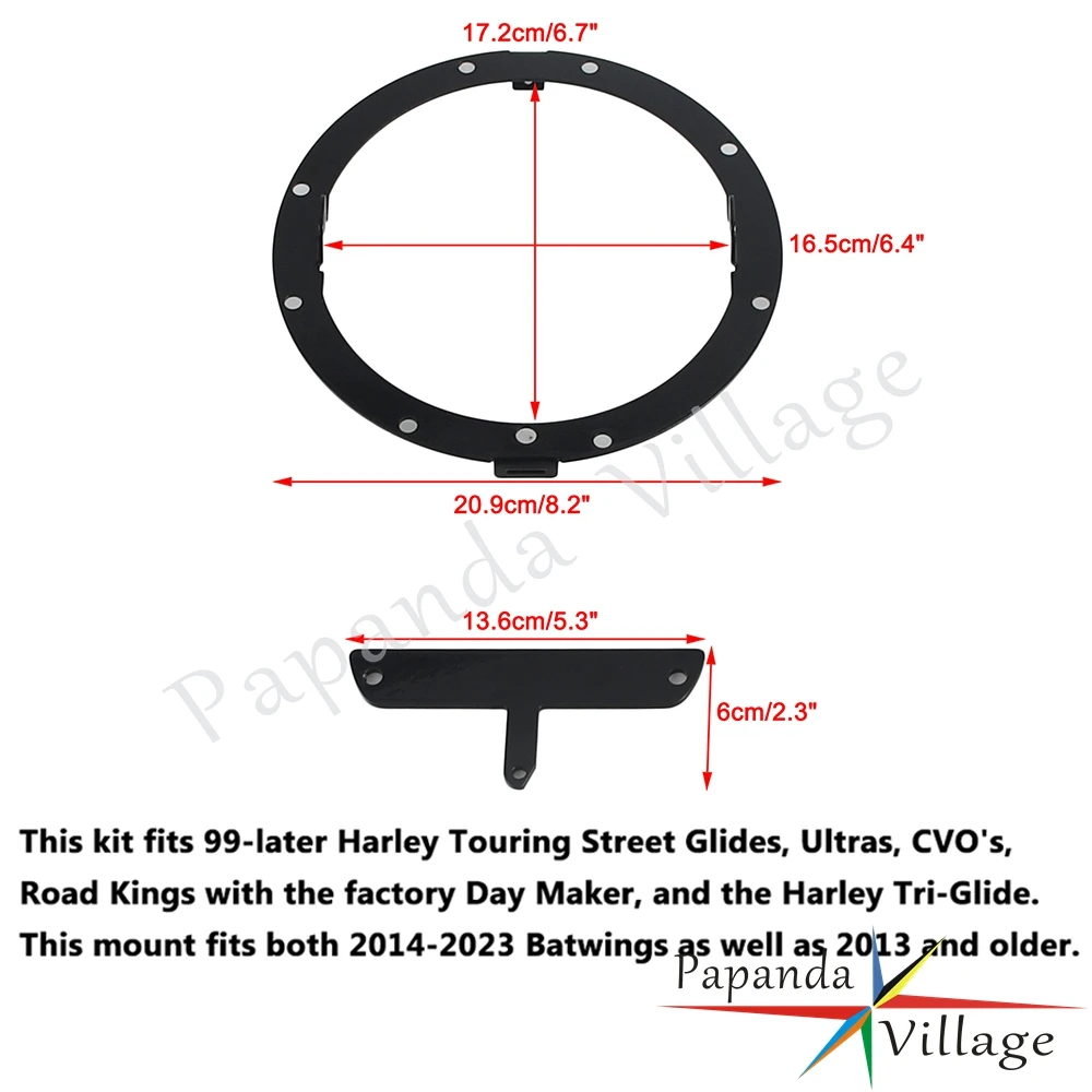 Motorbike 7 Inch Round Headlamp Mounting Bracket For Baja LP6 Headlight For Harley Touring Road King Street Glide FLHR Ultra 99- view 3