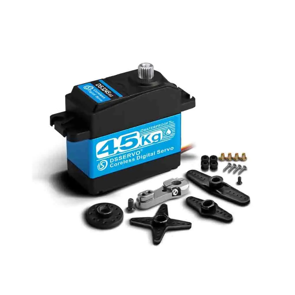 Dsservo 45kg Coreless DS3245 Digital Servo Metal Motor 7.4V Waterproof IP66 with 25T Servo Arm for RC Robot 1:8 1:10 Baja Car RC