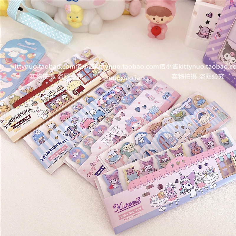 Kawaii Cinnamoroll My Melody Kuromi Long Strip Restaurant Message Posted-It Notes Student Anime Sanrioed Girl Heart Note Pad