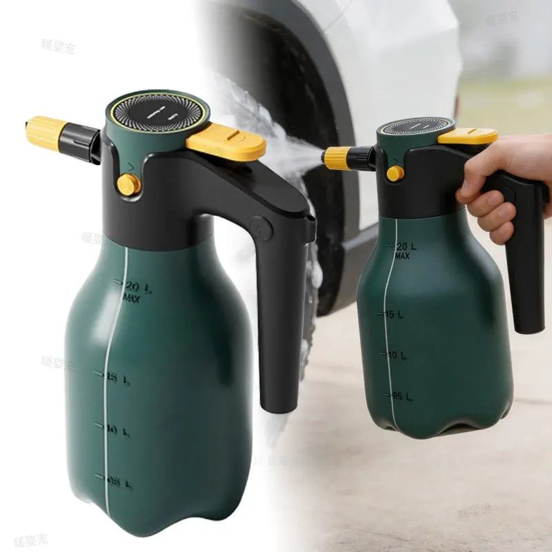 Electric Handheld Sprinkler 2L Car Wash Spray Bottle Atomizing Watering Can Water Sprayer Air Pressure Sprayer Cleaning Tools