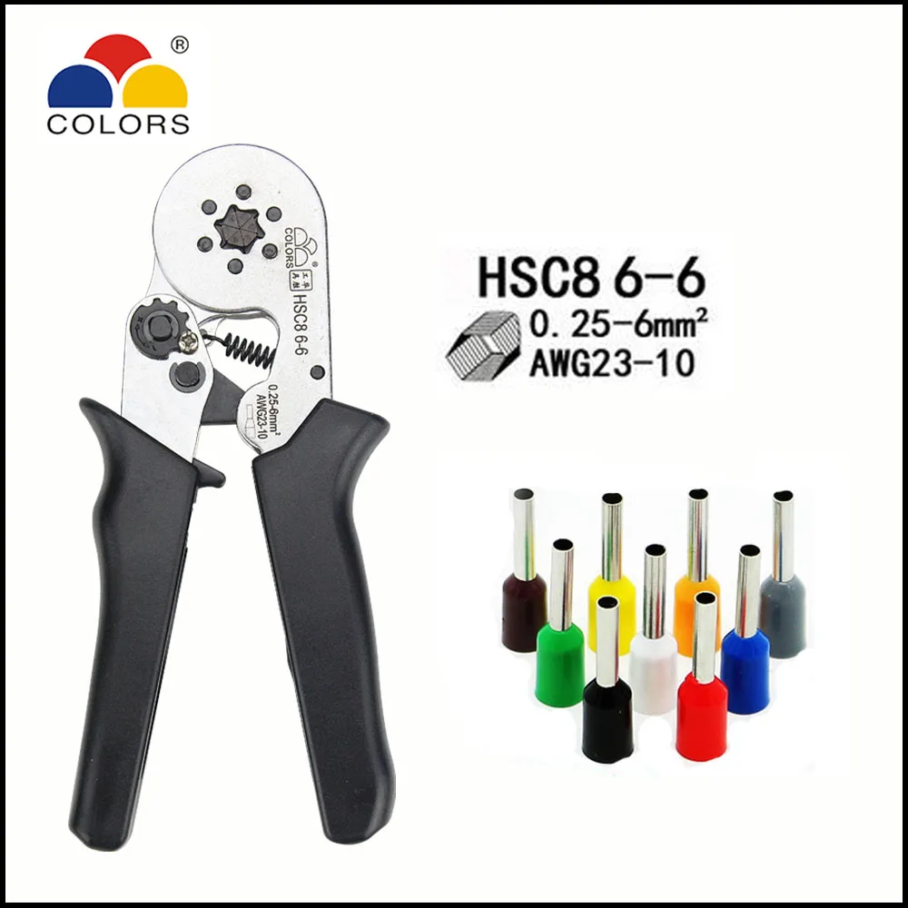 tool HSC8 6-6 Mini self-adjustable crimping pliers 23-10AWG 0.25-6.0mm2 length 175mm