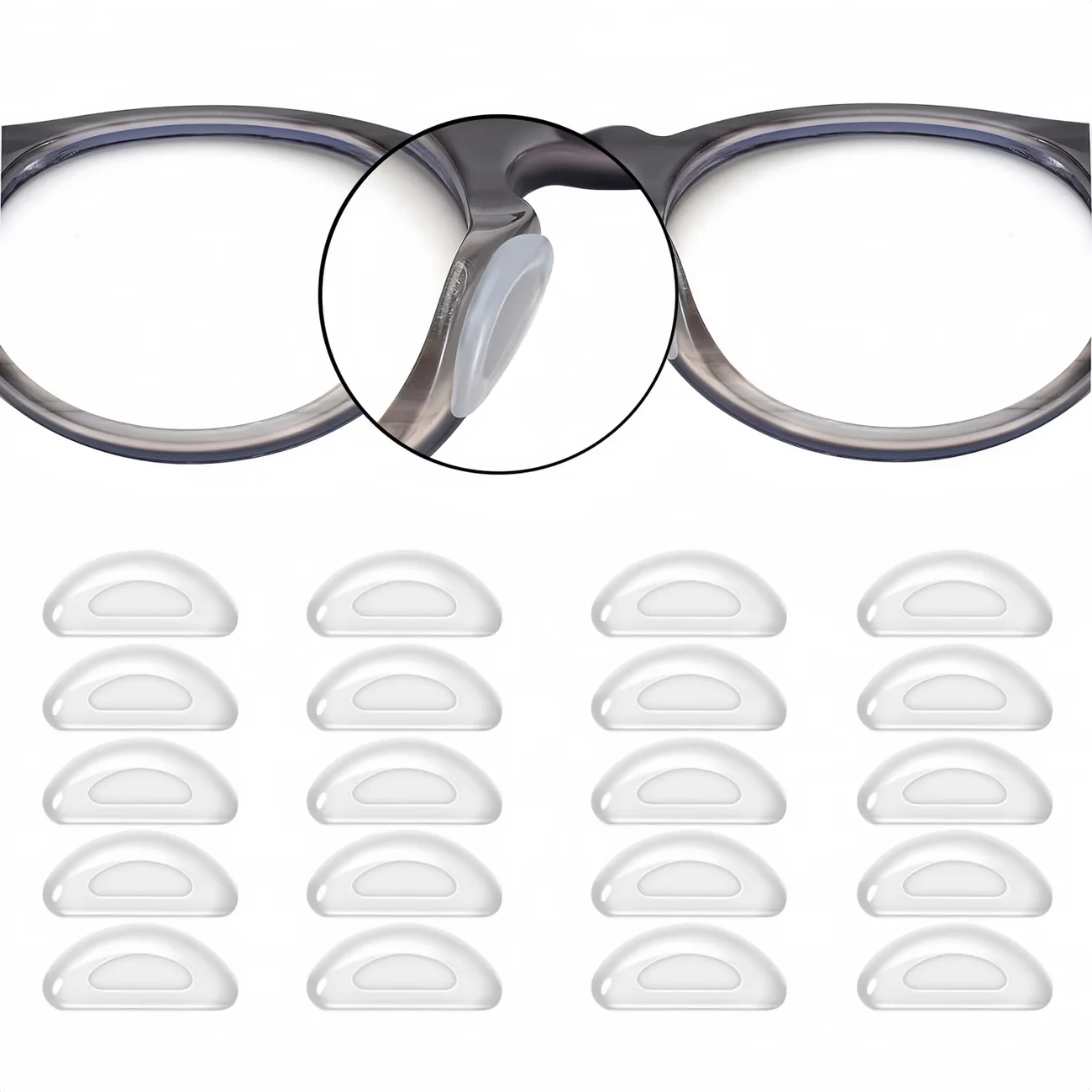 Soft Adhesive Glasses Nose Pads, Non-Slip Raised Design, Prevent Nose Indentation, Enhanced Wearing Comfort