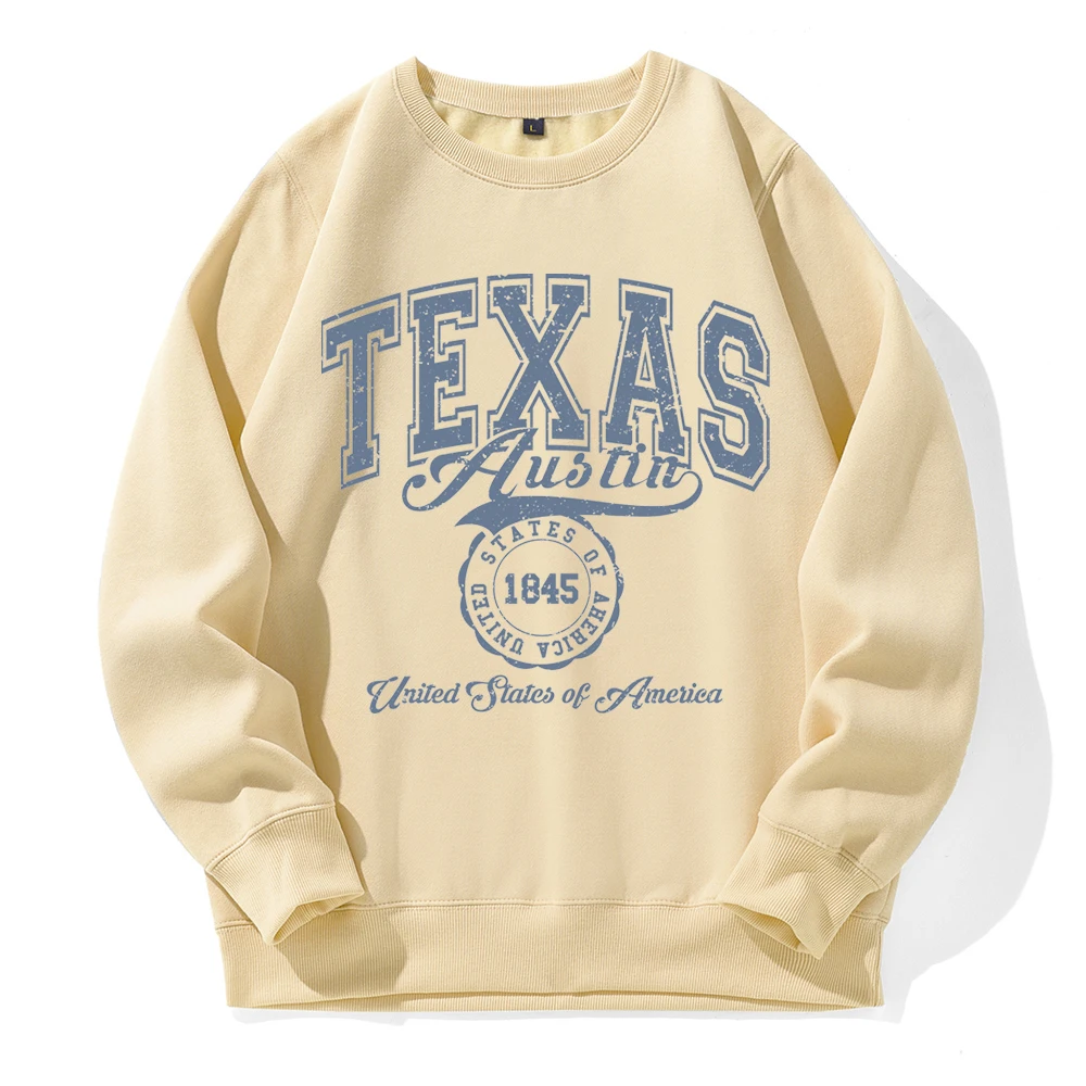 

Texas Austin United States Of America 1845 Men Hoodie Loose Fleece Warm Hoodies Fashion Novelty Hoody Basic Original Sweatshirt