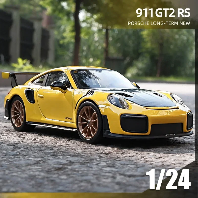 1:24 911 GT2 RS Supercar Simulation Toy Vehicles Model Alloy Pull Back Toys Collection Gift Car