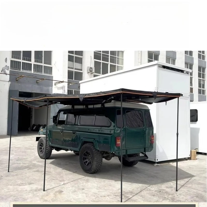 270-Degree Large Car Side Awning Automatic Sunshade Canopy Oxford Fan-Shaped Tent for Effective Sun Protection Single Car Side