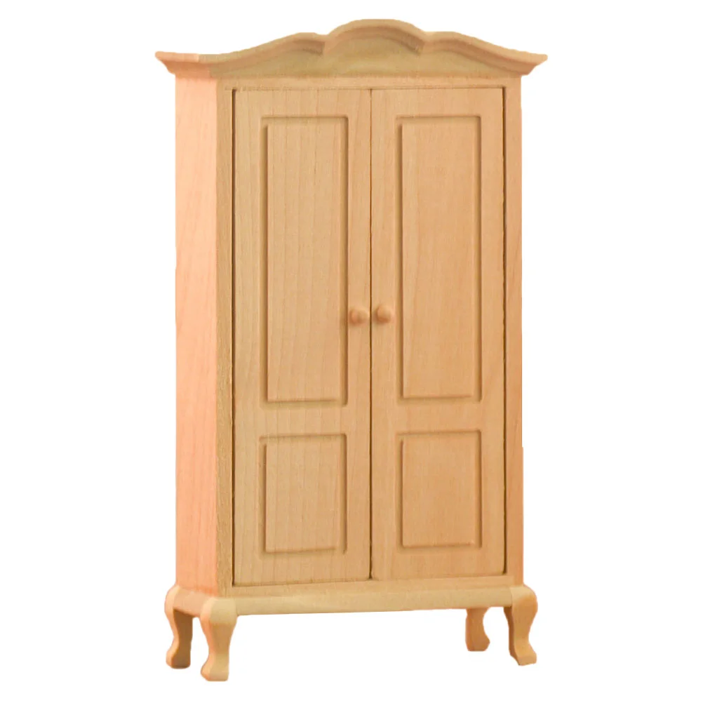 Wardrobe Model Toy Mini House Adornment Toys for Babies Wooden Miniature Ornament Micro Scene Decor Baby Decoration