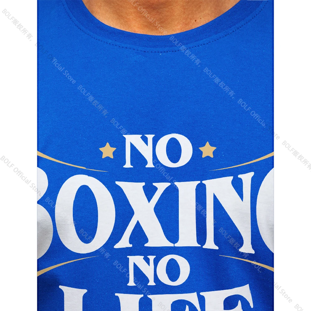 No Boxing No Life Gym Printed Vintage Men T-shirt Sport 100% Cotton Classic Tees for Men Women Sportswear Tops