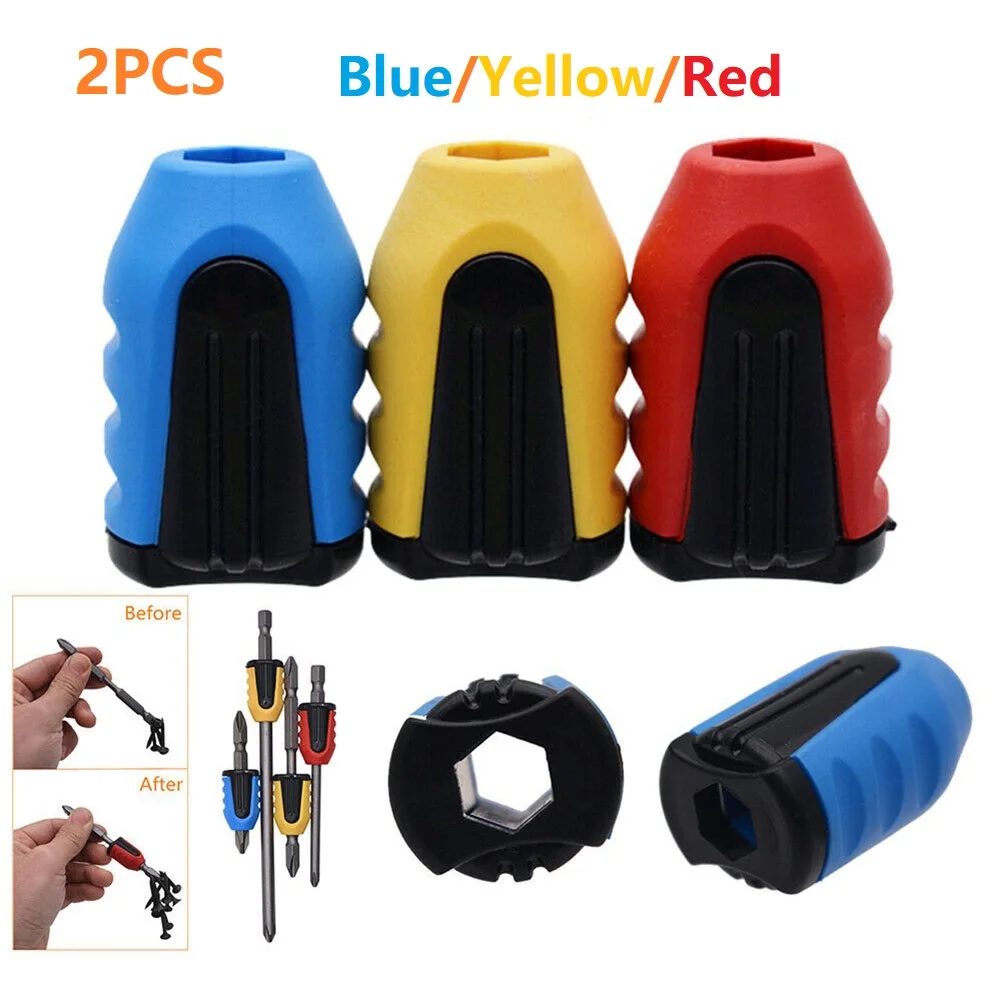 

2-piece Screwdriver Bit Magnet 1/4-inch Handle Screwdriver Bit 2-in-1 Magnetizer/Demagnetizer For Electric Screwdriver Bits