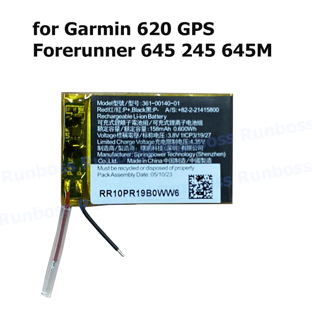 3.8V 158mAh Battery for Garmin 620 GPS ,Forerunner 645 245 Music Forerunner645 645M Sports Watch Weilitong V6X6C Tire Pressure