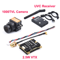 NEW 64CH 1.6W / 2.5W FPV VTX Transmitter 1000TVL / 1200TVL Camera 5.8G UVC Receiver Video Downlink For FPV RC Camera Drone