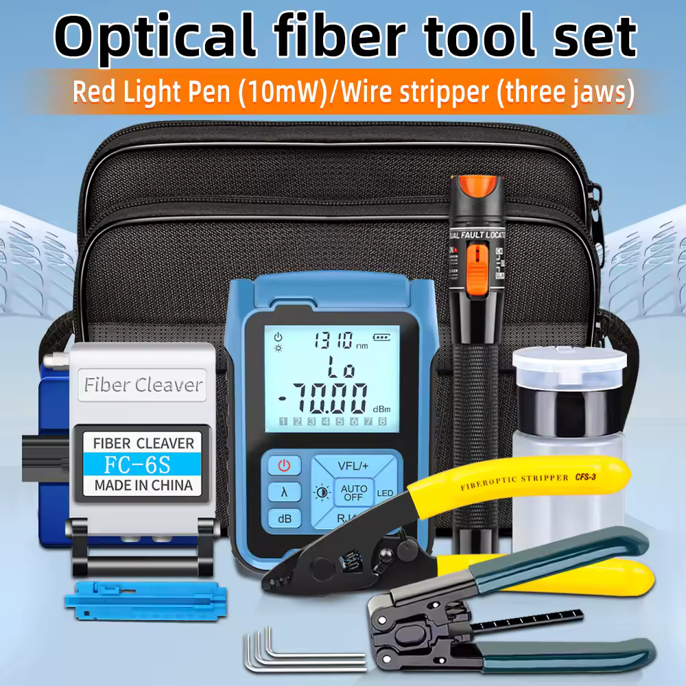 SAIVXIAN-medidor de potencia óptica y Localizador Visual de fallas, Kit de herramientas de fibra óptica FTTH, MINI OPM recargable, FC-6S