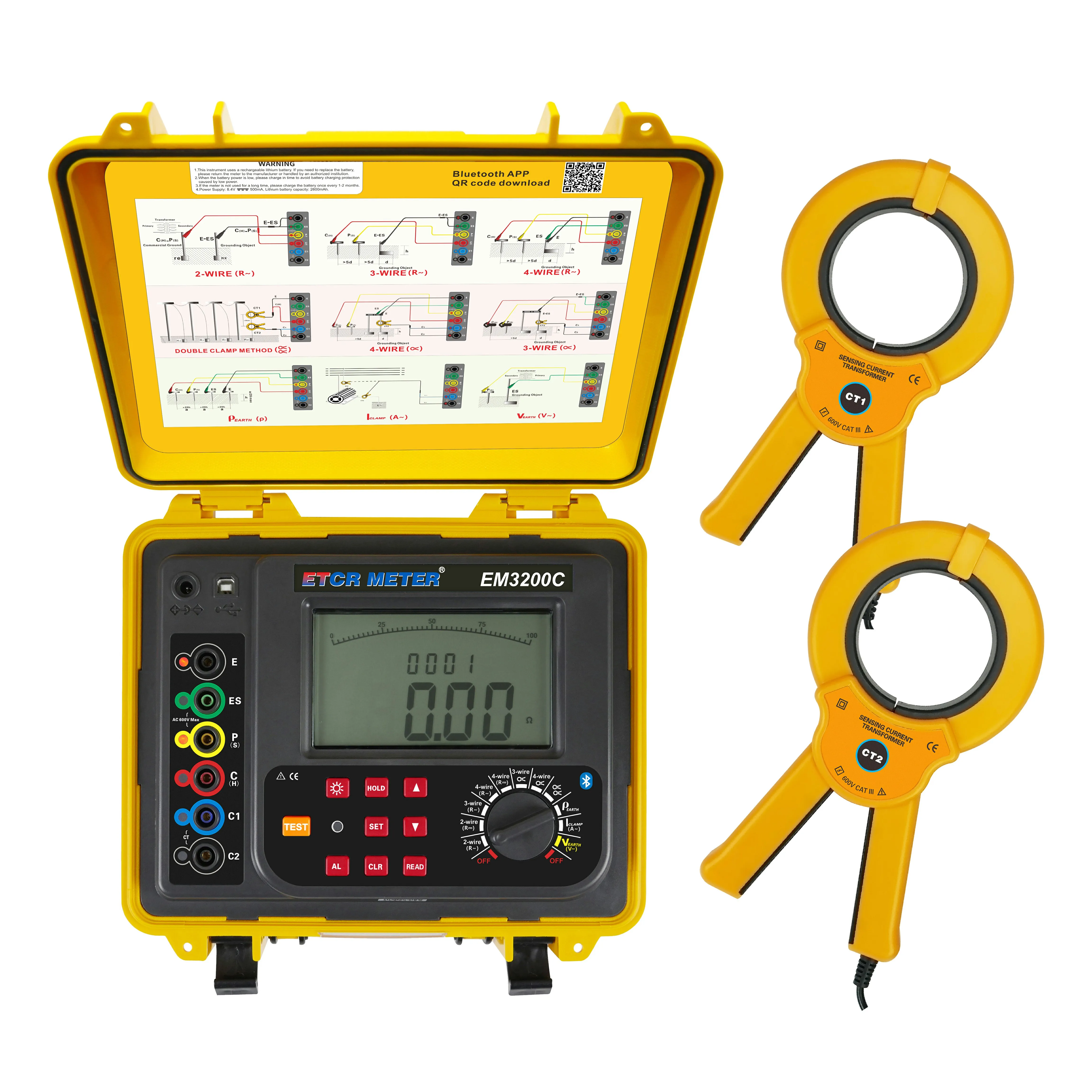 

ETCR EM3200C Digital Ground Resistance Meter Double Clamp Earth Resistance Tester
