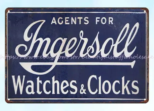 Ingersoll Watches & Clocks metal tin sign cafe pub garage shop wall decor