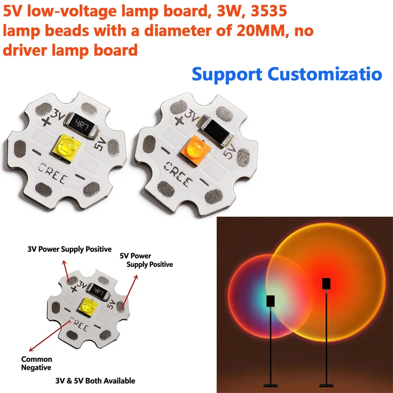 10/30/50PCS 3535 LED Beads Light Board, 3/5V Driver-Free USB Powered 3W White Warm Yellow Neutral Light, DIY Small Night Light