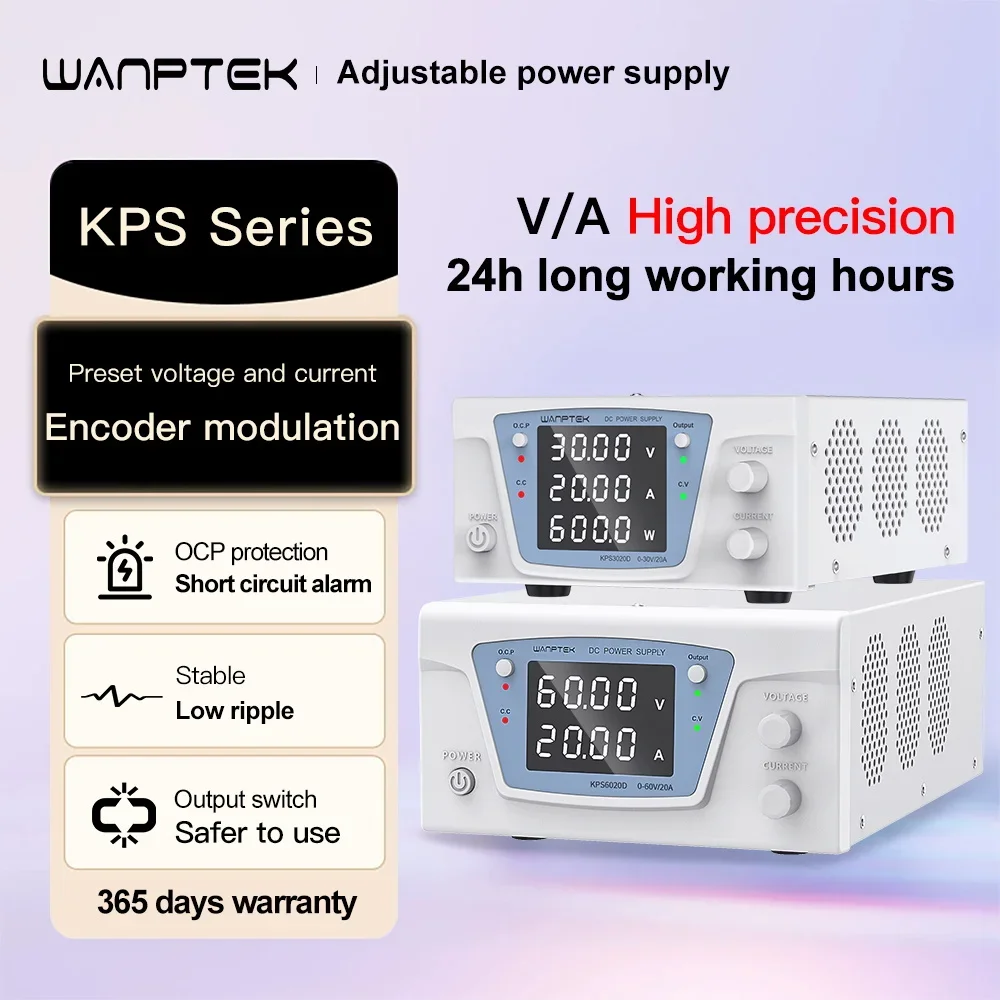 Wanptek alimentation réglable haute puissance 30V 20A / 60V 20A alimentation à découpage de laboratoire pour le chargement et le vieillissement de la batterie