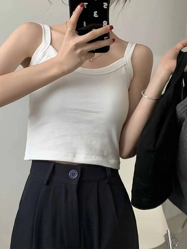 

White ort Spor Csole Vest Inner Wear Bra Top Outer Wear with Chest Pad Pure Desire ort Base irt for Women