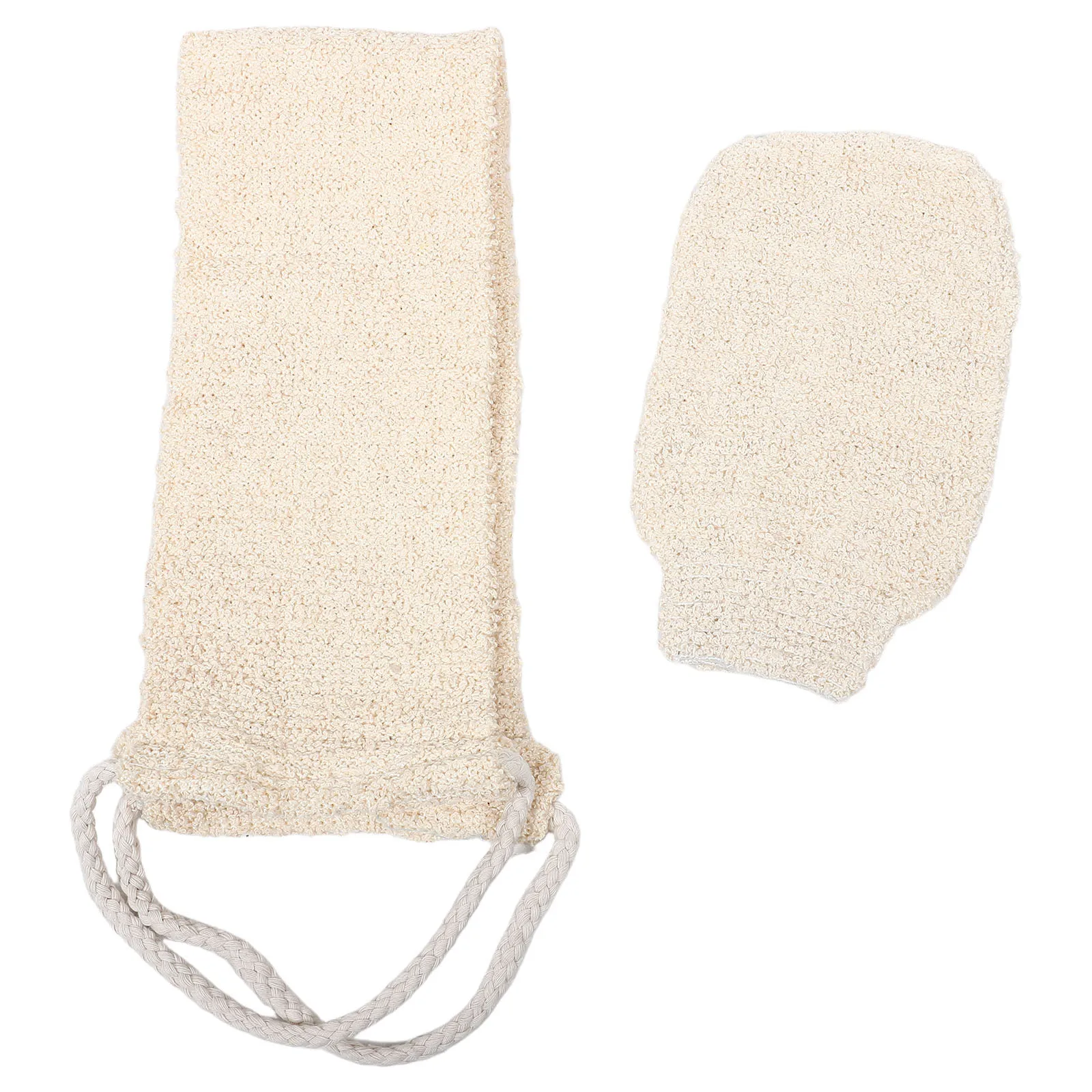 

2 pcs Back Scrubber Towel Set Exfoliating Bath Gloves Sisal Washcloth Dead Skin Remover Shower Cleaner For Home Hotel Gym Use
