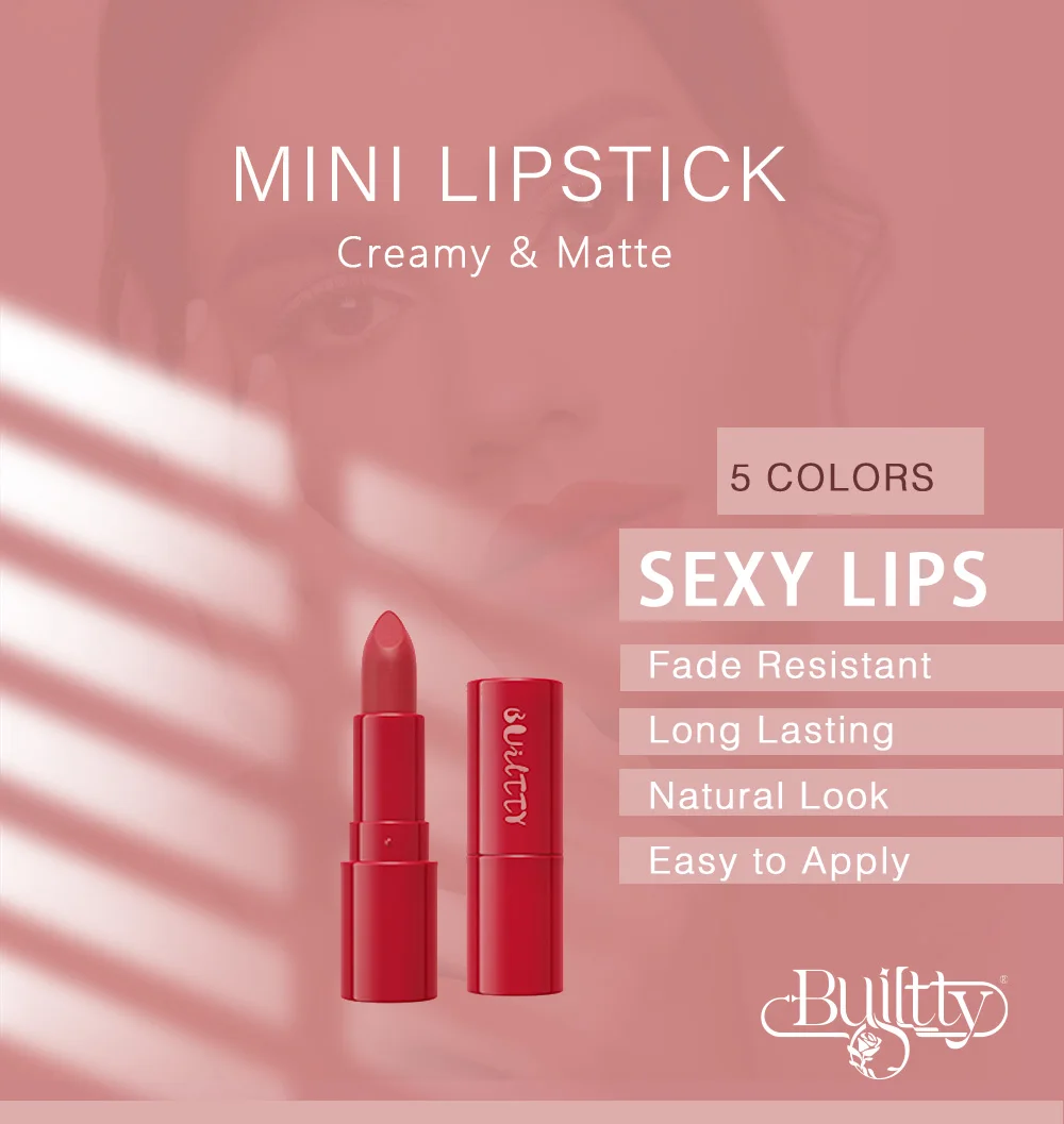 Mini Lipstick for Women Waterproof Long Lasting Dark Ruby Plum Rose Red Nude Pink Mauve Taupe Brown Matte Small Magic Permanent