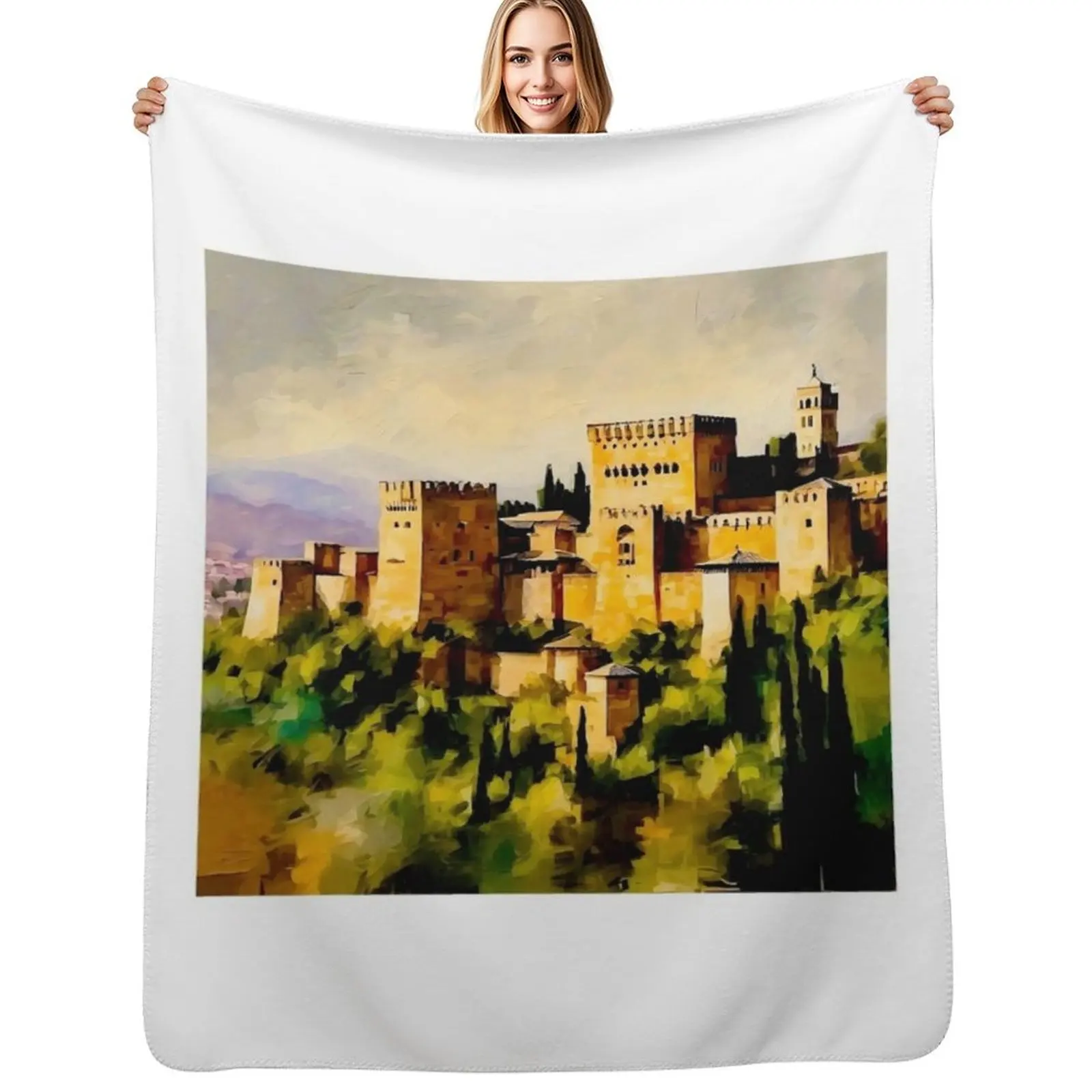

Alhambra fortress Throw Blanket Year Round Soft Comfortable Blanket for Home