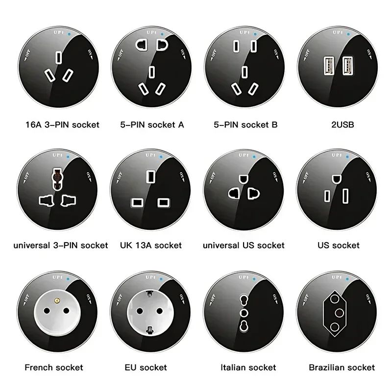 Embedded Movable Track Socket Hidden Power Rail Type Socket UK EU US FR French Standard Round Square Movable Adapter Module