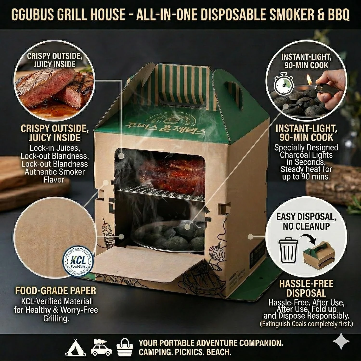 Griglia BBQ Portatile Monouso - Outdoor Camping Food recensione e prezzo
