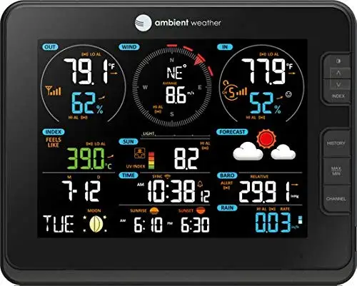 Ambient Weather Falcon WS-8480A Fan Aspirated Smart WiFi Weather Station with Remote Monitoring and Alerts