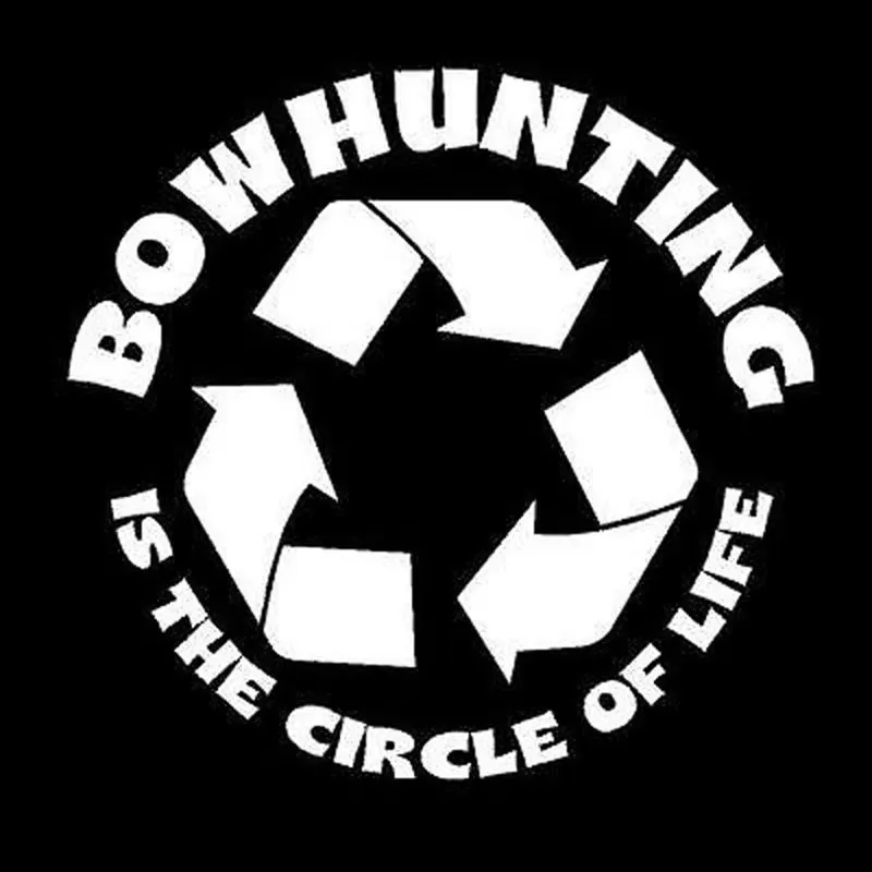 17X16.3CM BOWHUNTING هو ملصق فينيل بشعار دائري لبلد الصيد ملصق تزيين خوذة الدراجة النارية