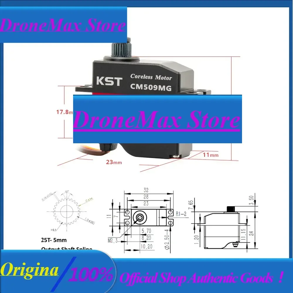 DrMasHot KST CM509MG 6.0Kgf.cm 0.08sec Micro Coreless Metal Gear Digital Servo For Small Scale RC Planes Cars