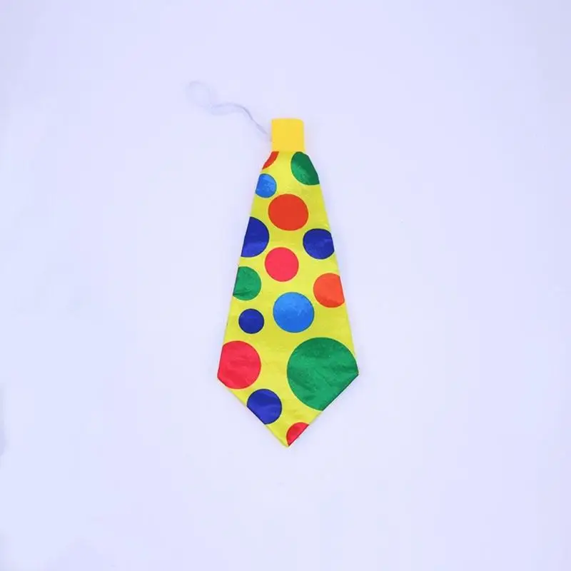 652F 3Pcs Adult Kids Clown Costume Clown Nose Colorful Jumbos Necktie Halloween Cosplay Costumes for Women Men Gifts