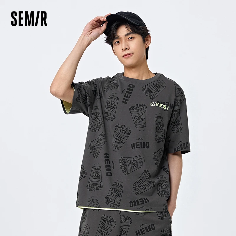 Semir 2024 Short-Sleeved T-Shirt Men Summer New Loose Cotton Comfortable Round Neck Knitted Top T-Shirt For Men