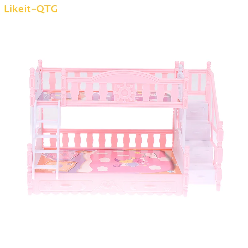 

NEW Dollhouse Miniature Simulation European Princess Double Bed Doll Furniture Toys