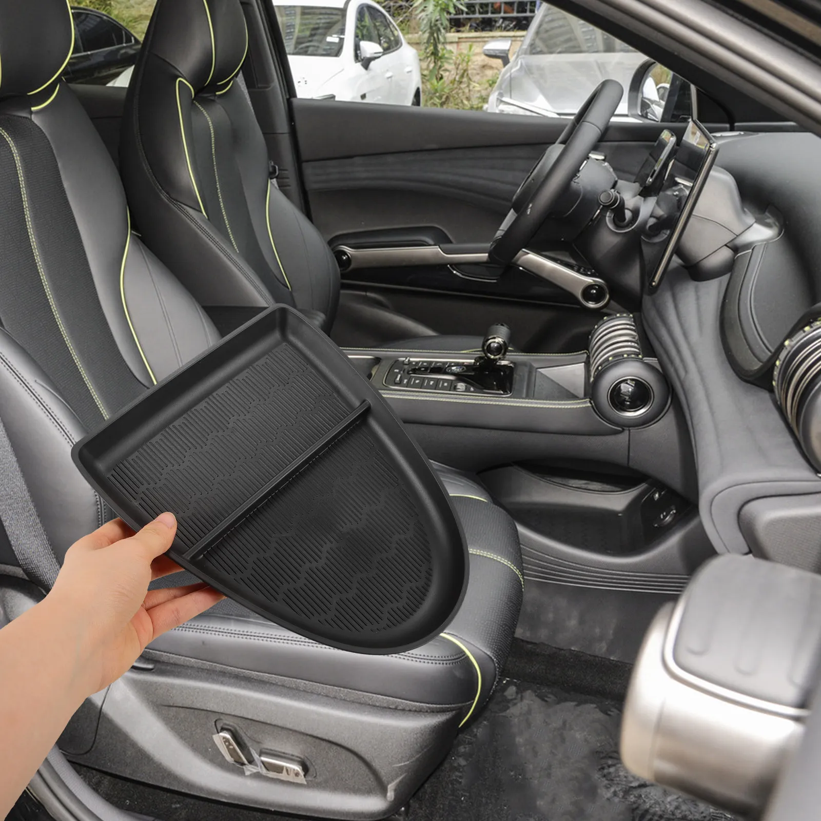Car Organizer Storage Box For Center Console Durable Dashboard Storage Tray Vehicle Accessories Minimalist Design